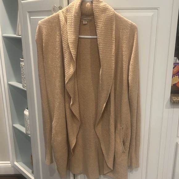 Barefoot Dreams Cozy Chic Lite Camel XS/S Open Front Sweater - Picture 2 of 8